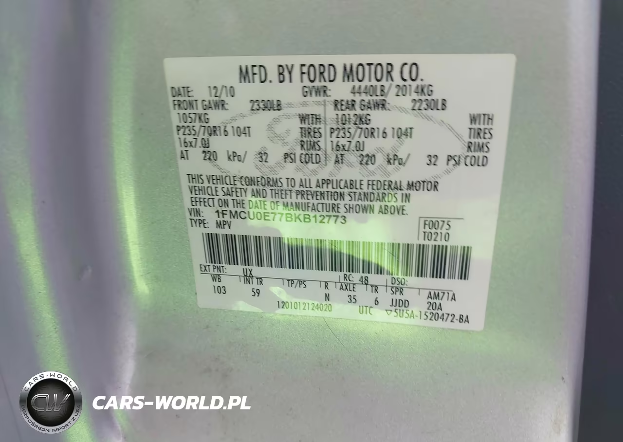 2011 Ford Escape Limited VIN:1FMCU0E77BKB12773 - 9