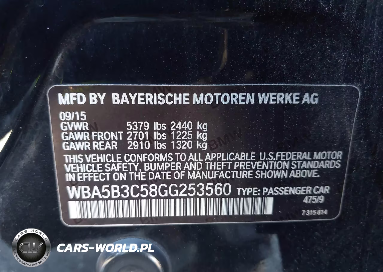 2016 BMW 535I xDrive VIN:WBA5B3C58GG253560 - 9