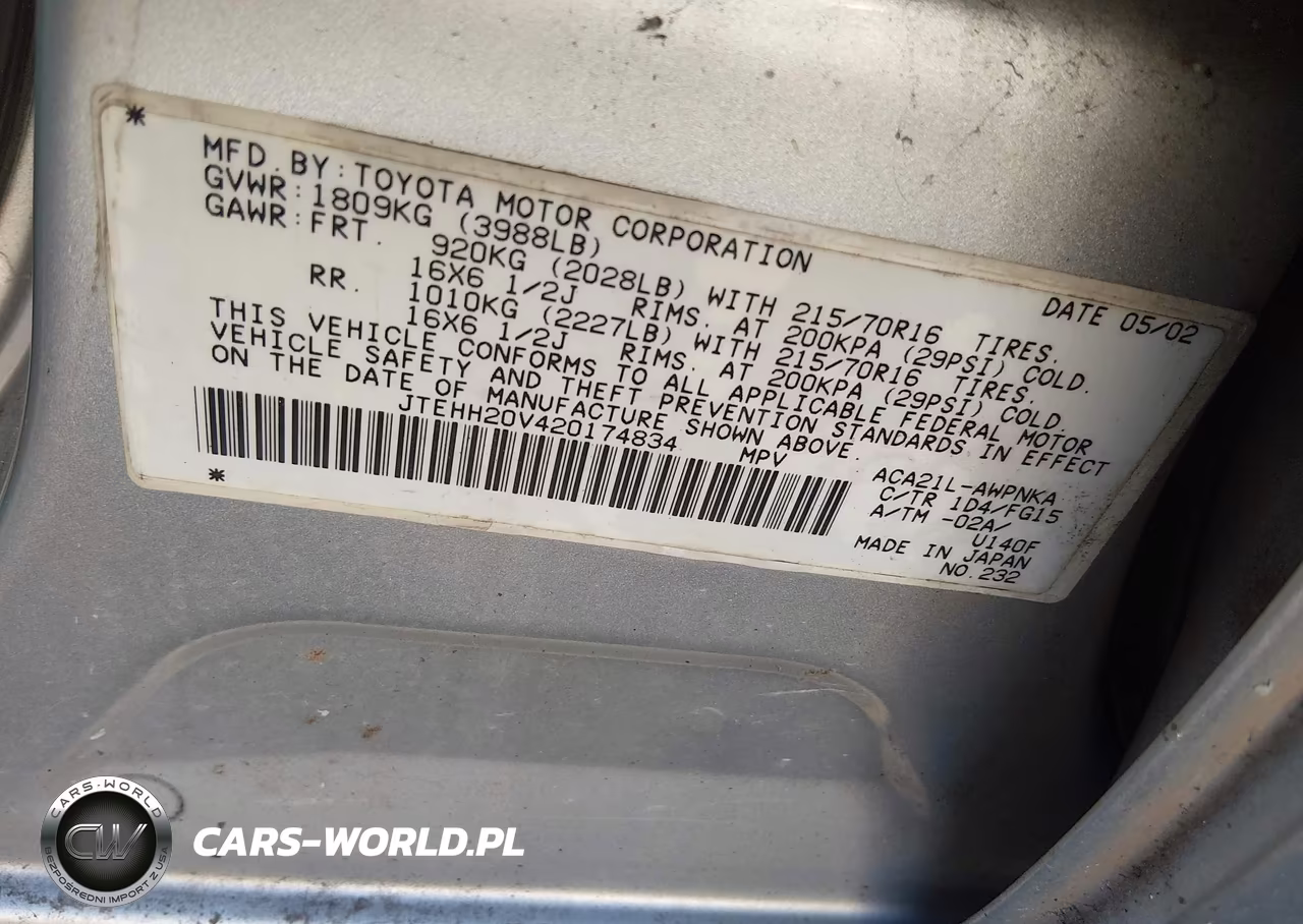 2002 Toyota Rav4 VIN:JTEHH20V420174834 - 9