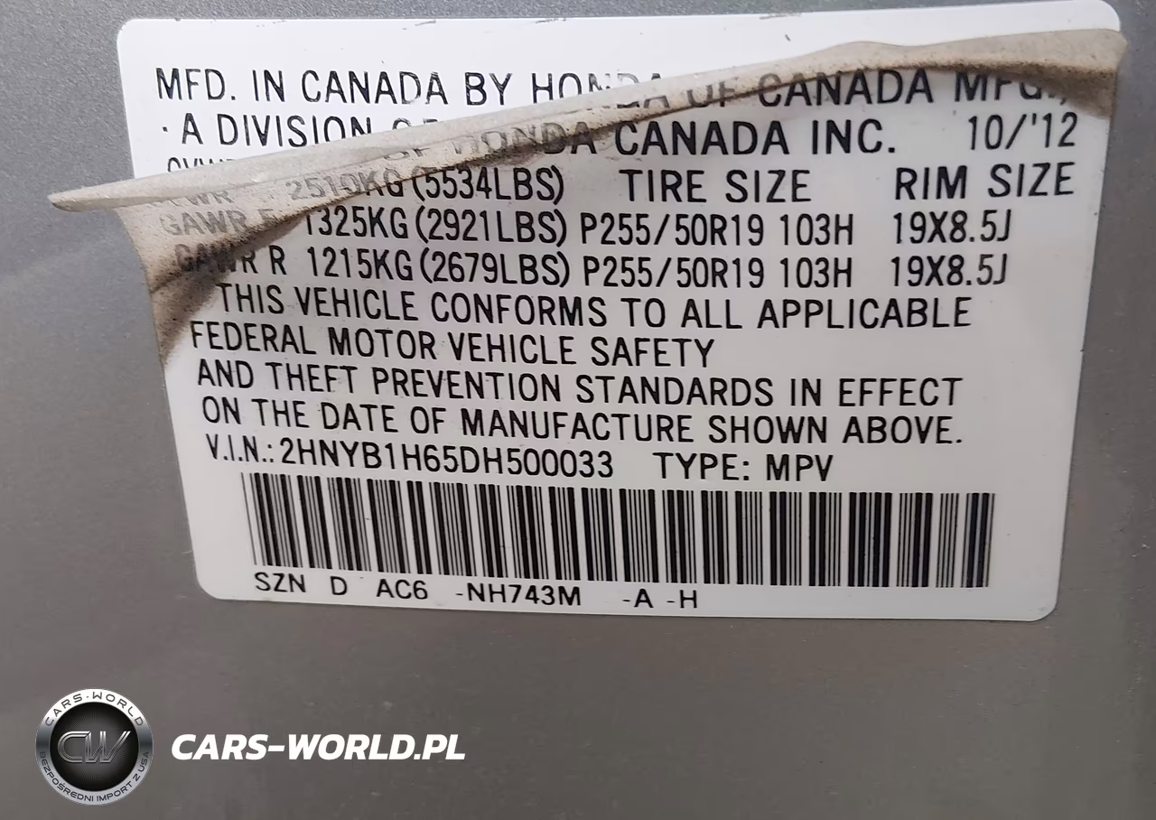 2013 Acura Zdx VIN:2HNYB1H65DH500033 - 9