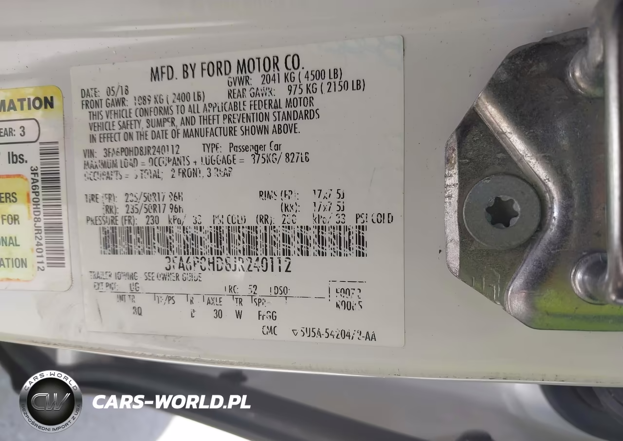 2018 Ford Fusion Se VIN:3FA6P0HD8JR240112 - 9