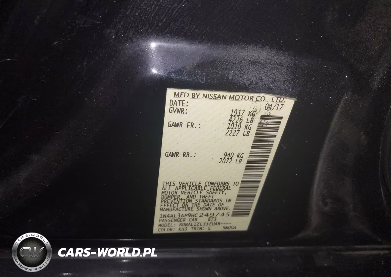 2017 Nissan Altima 2.5 Sv VIN:1N4AL3AP9HC249745 - 9