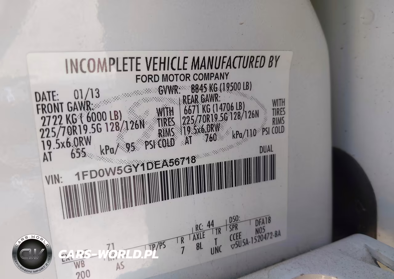 2013 Ford F-550 Chassis Xl VIN:1FD0W5GY1DEA56718 - 8