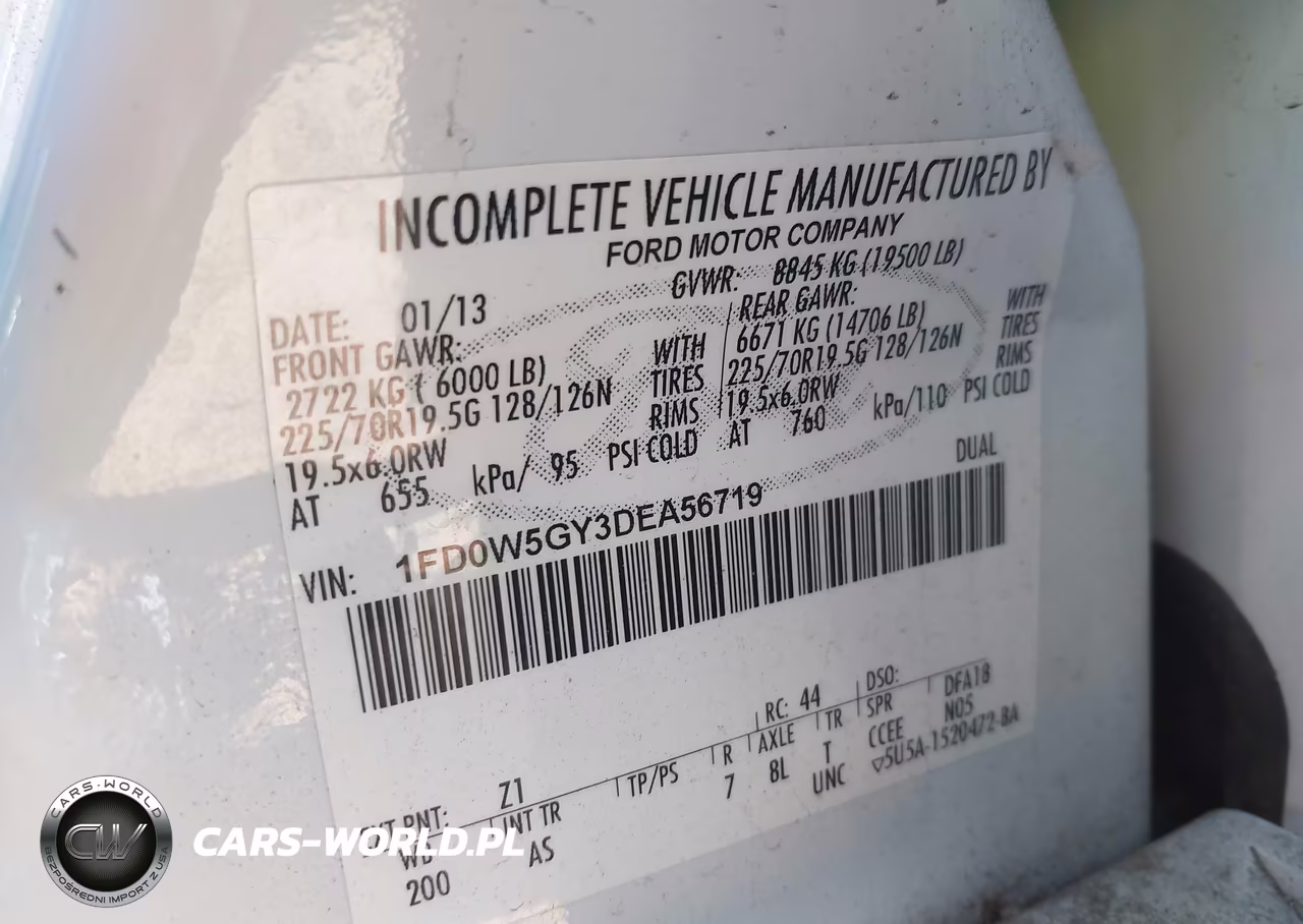 2013 Ford F-550 Chassis Xl VIN:1FD0W5GY3DEA56719 - 8