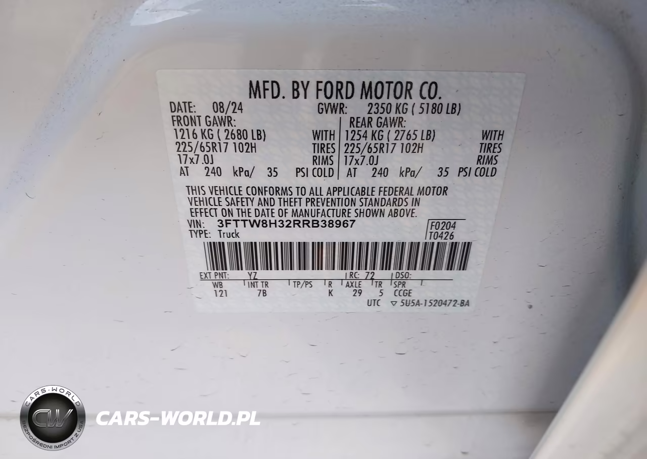 2024 Ford Maverick Xlt VIN:3FTTW8H32RRB38967 - 9