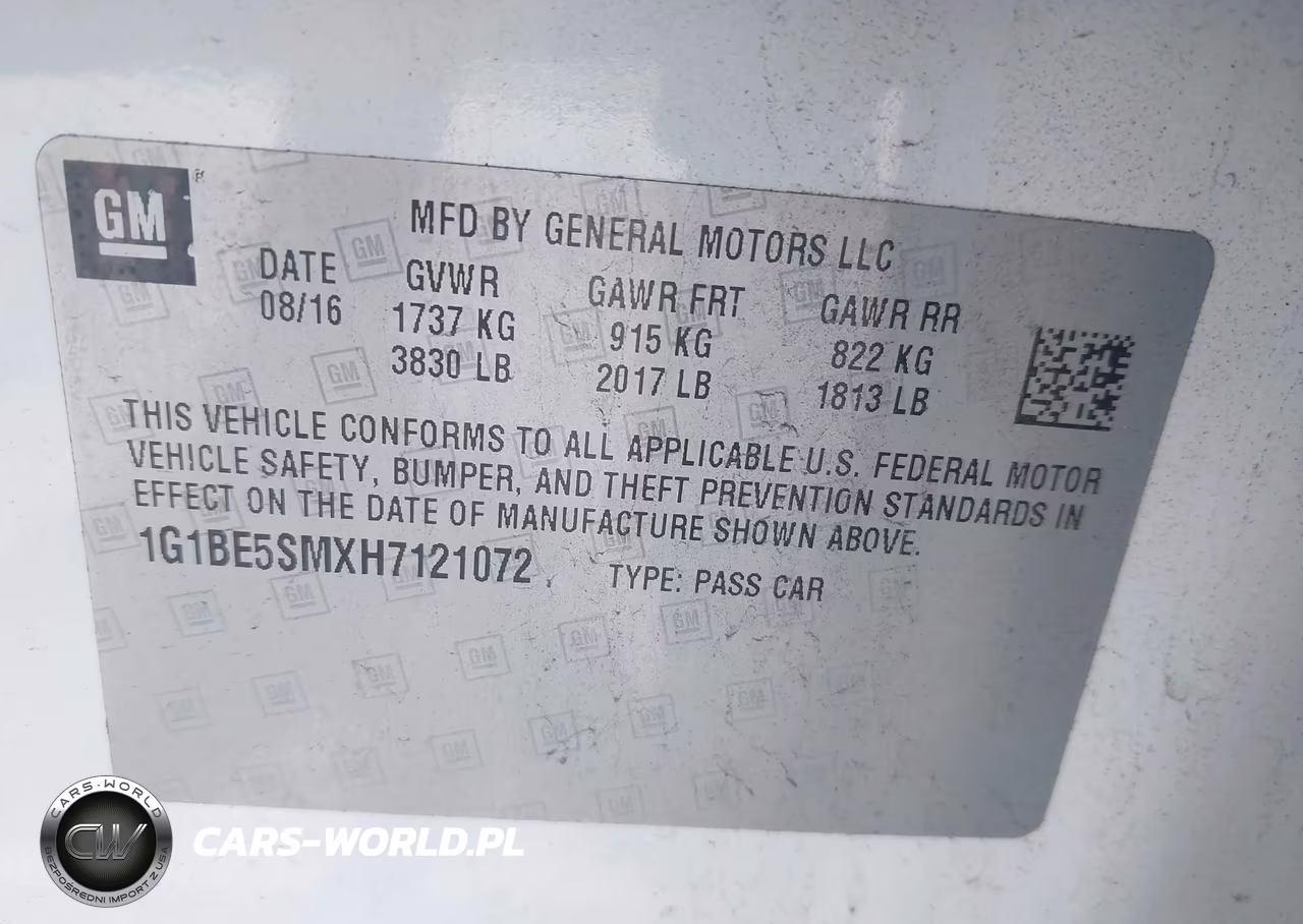 2017 Chevrolet Cruze Lt Auto VIN:1G1BE5SMXH7121072 - 9