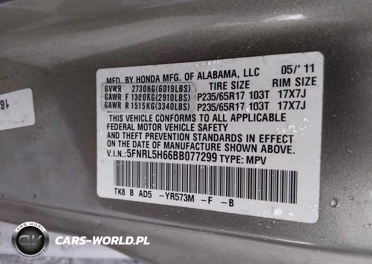 2011 Honda Odyssey Ex-L VIN:5FNRL5H66BB077299 - 9