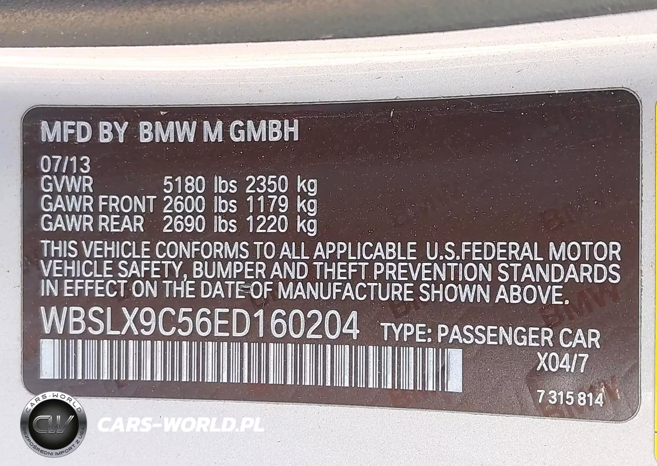 2014 BMW M6 VIN:WBSLX9C56ED160204 - 9
