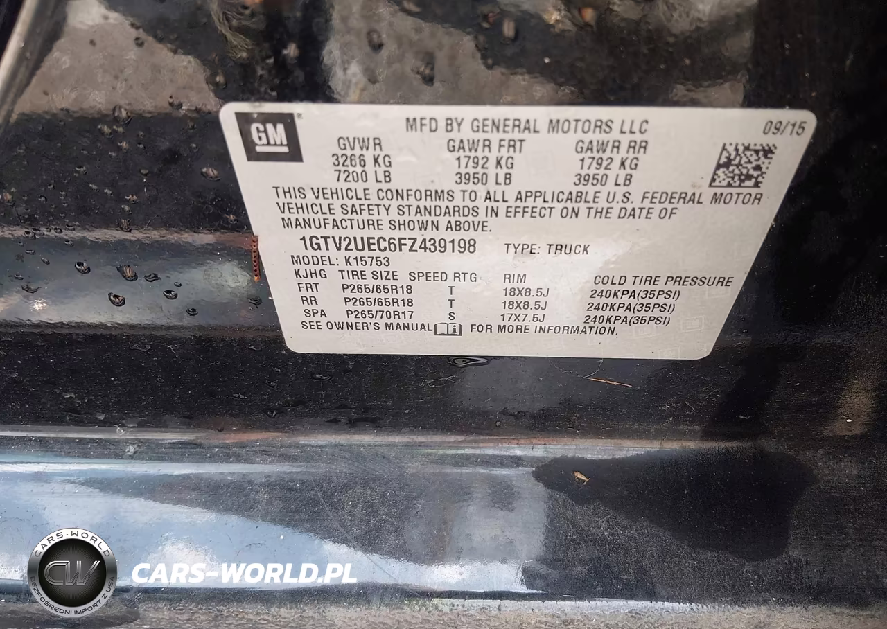 2015 GMC Sierra 1500 Sle VIN:1GTV2UEC6FZ439198 - 9