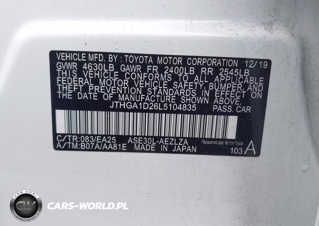 2020 Lexus Is 300 VIN:JTHGA1D26L5104835 - 9