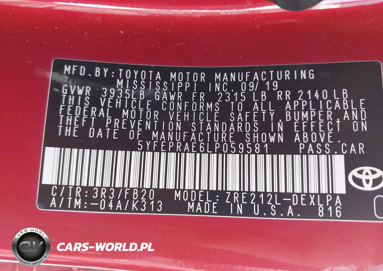 2020 Toyota Corolla Le VIN:5YFEPRAE6LP059581 - 9