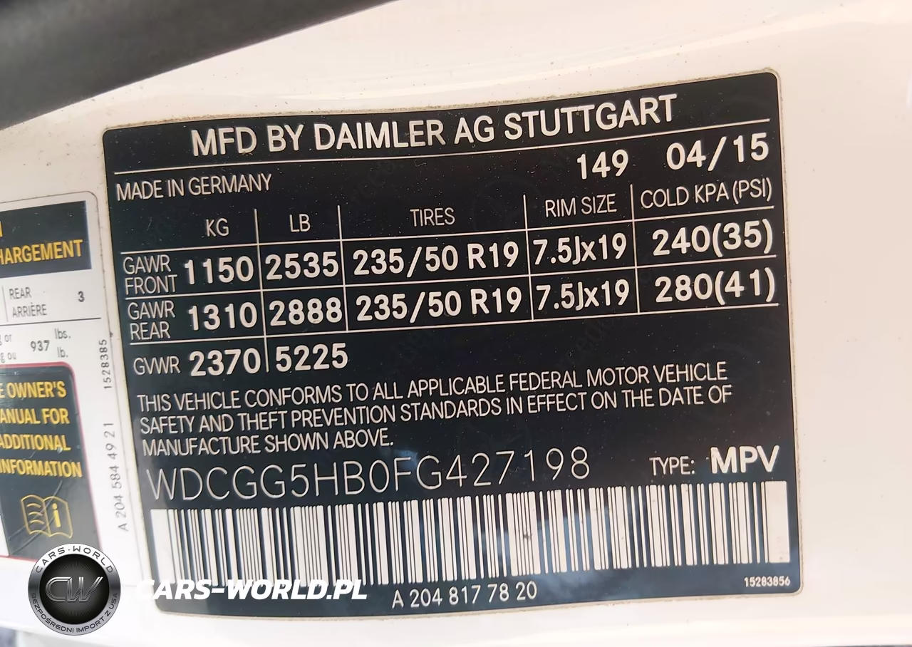 2015 Mercedes-Benz Glk 350 VIN:WDCGG5HB0FG427198 - 9