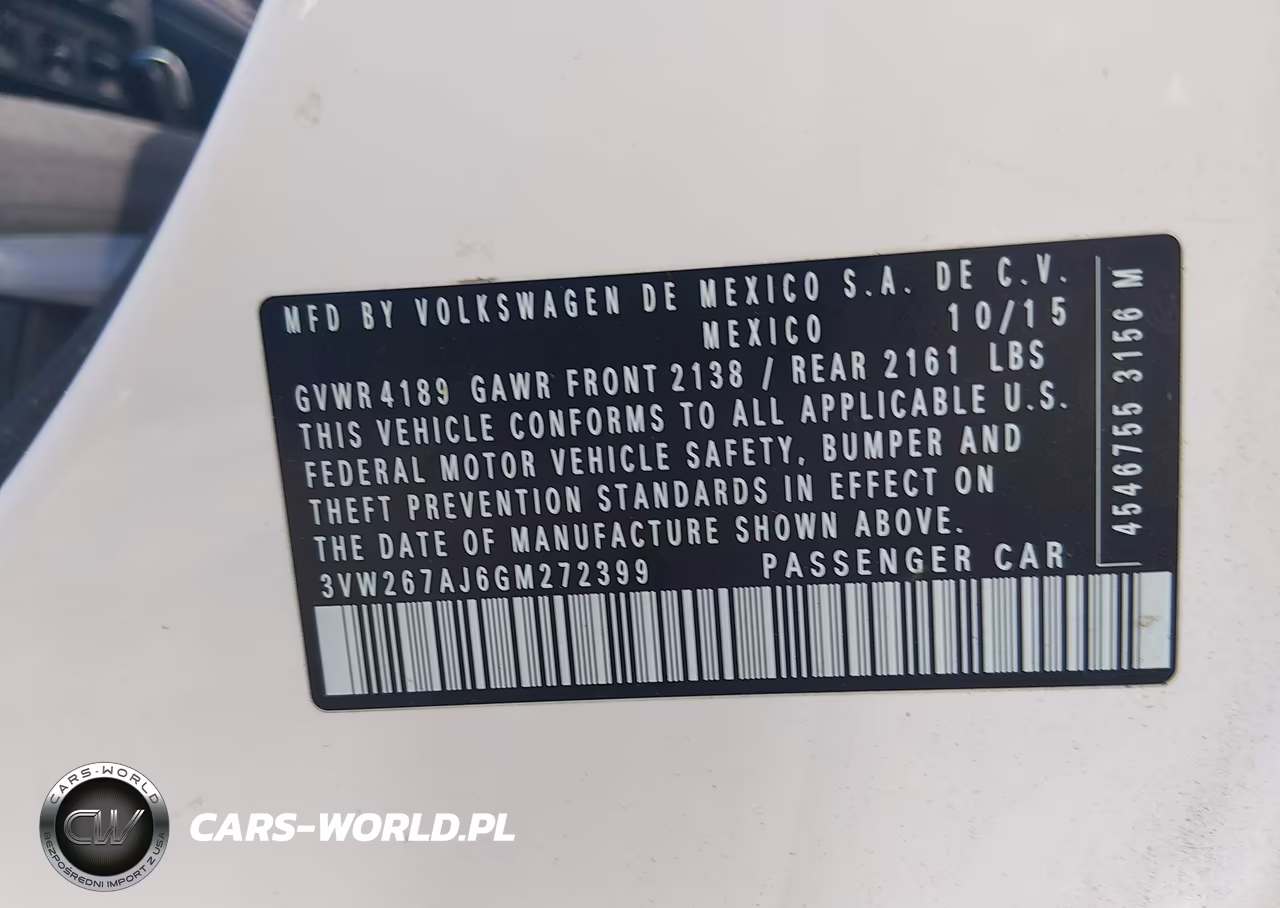 2016 Volkswagen Jetta 1.4T S VIN:3VW267AJ6GM272399 - 9