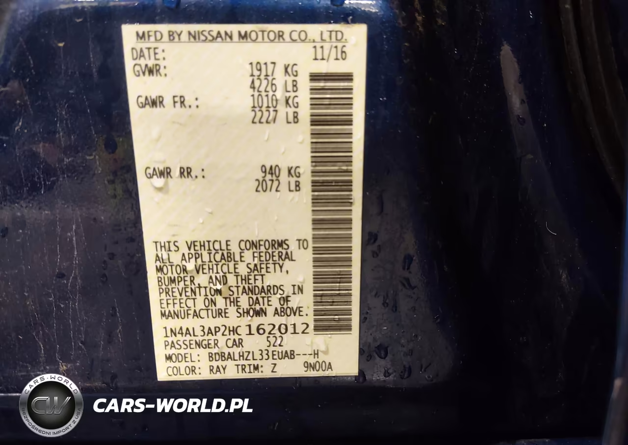 2017 Nissan Altima 2.5 Sr VIN:1N4AL3AP2HC162012 - 9
