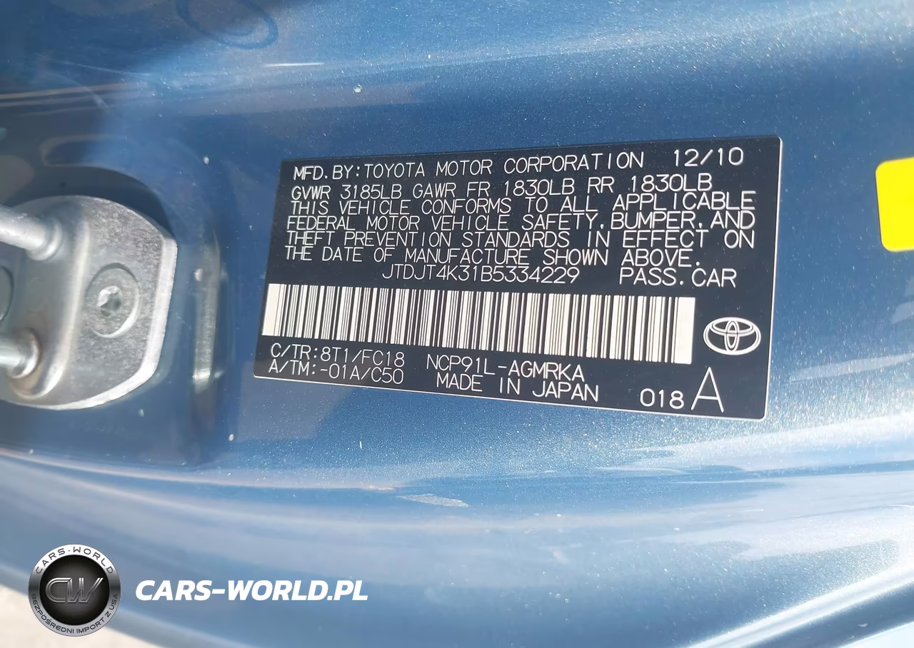 2011 Toyota Yaris VIN:JTDJT4K31B5334229 - 9