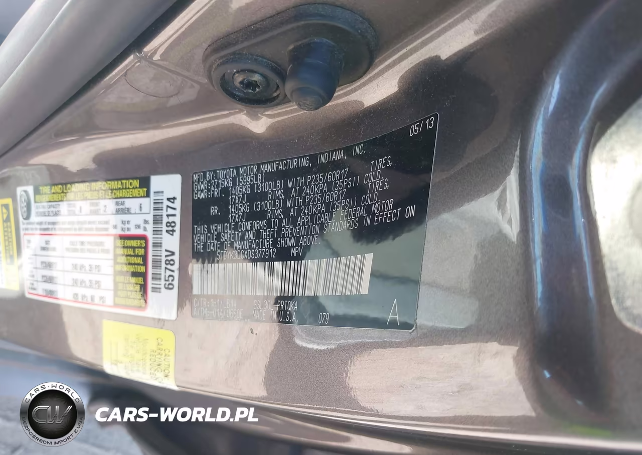 2013 Toyota Sienna Xle V6 8 Passenger VIN:5TDYK3DCXDS377912 - 9