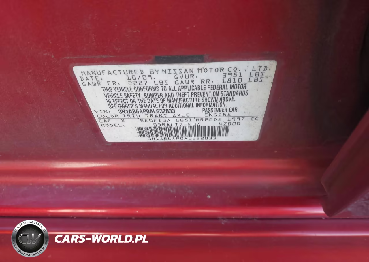 2010 Nissan Sentra 2.0Sr VIN:3N1AB6AP0AL632033 - 9