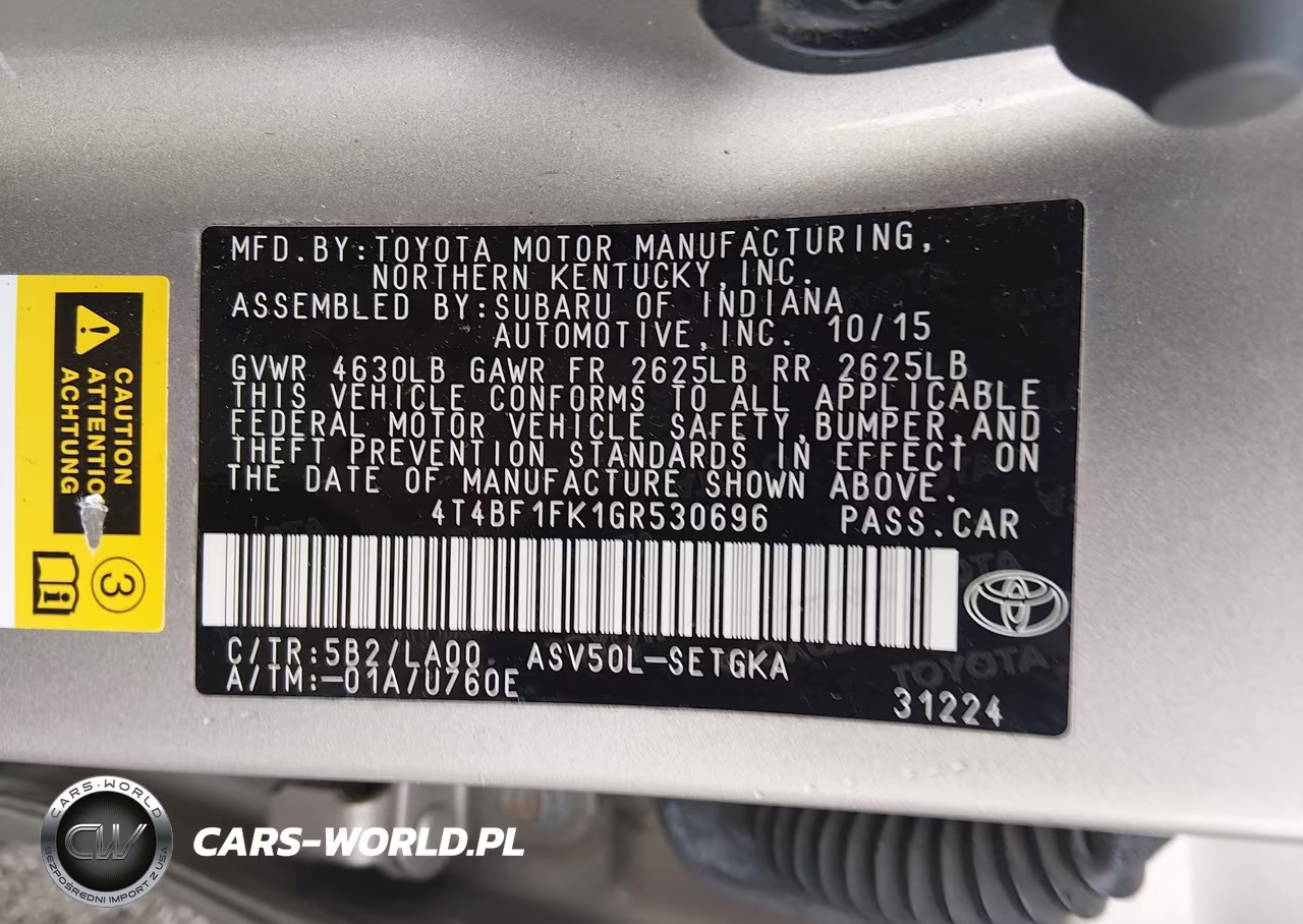 2016 Toyota Camry Xle VIN:4T4BF1FK1GR530696 - 9