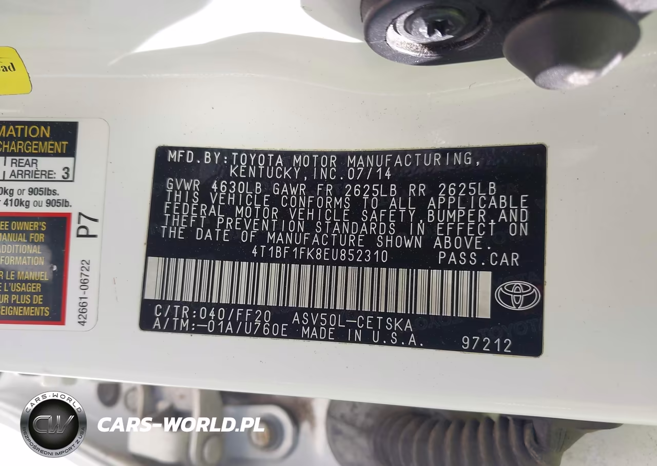 2014 Toyota Camry Se VIN:4T1BF1FK8EU852310 - 9