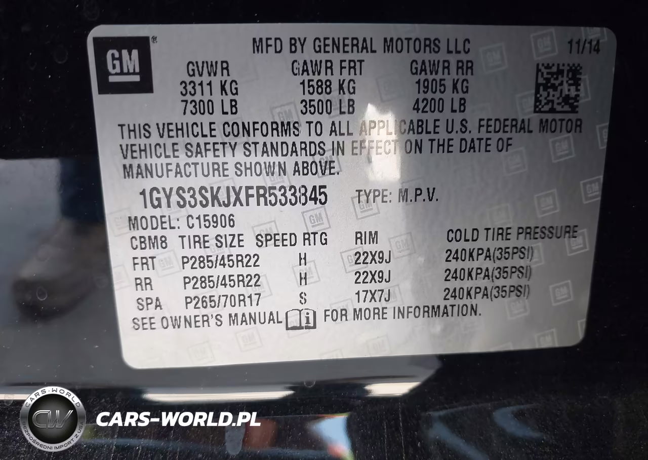 2015 Cadillac Escalade Esv Luxury VIN:1GYS3SKJXFR533845 - 9