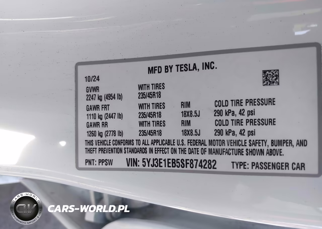 2025 Tesla Model 3 Long Range All-Wheel Drive VIN:5YJ3E1EB5SF874282 - 9