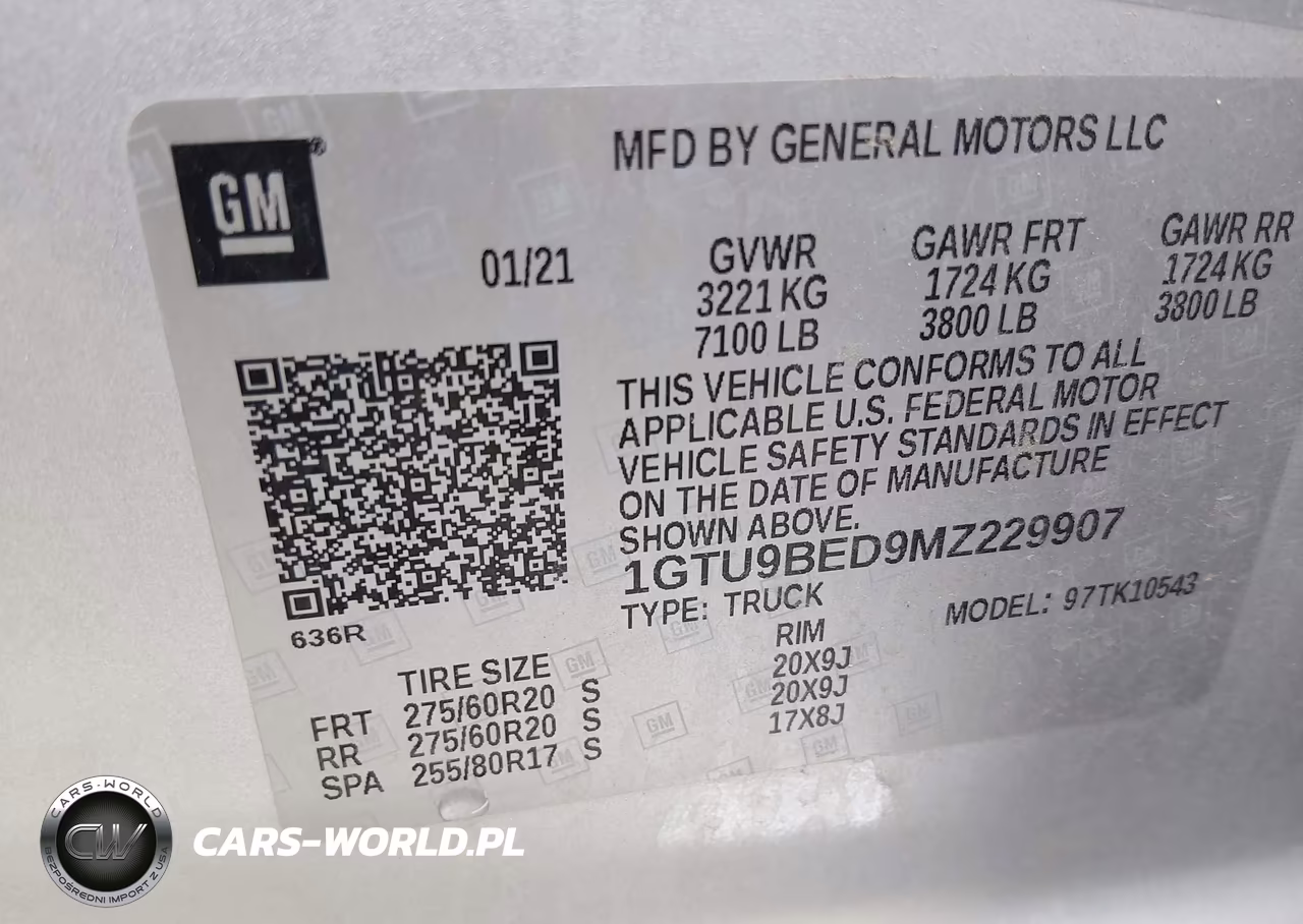 2021 GMC Sierra 1500 4Wd Short Box Sle VIN:1GTU9BED9MZ229907 - 9