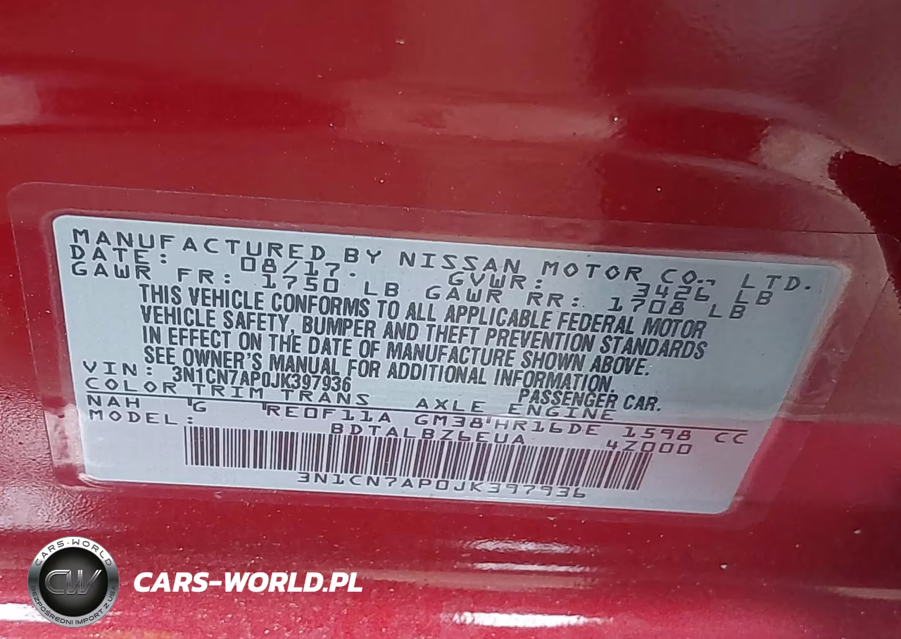 2018 Nissan Versa 1.6 Sv VIN:3N1CN7AP0JK397936 - 9
