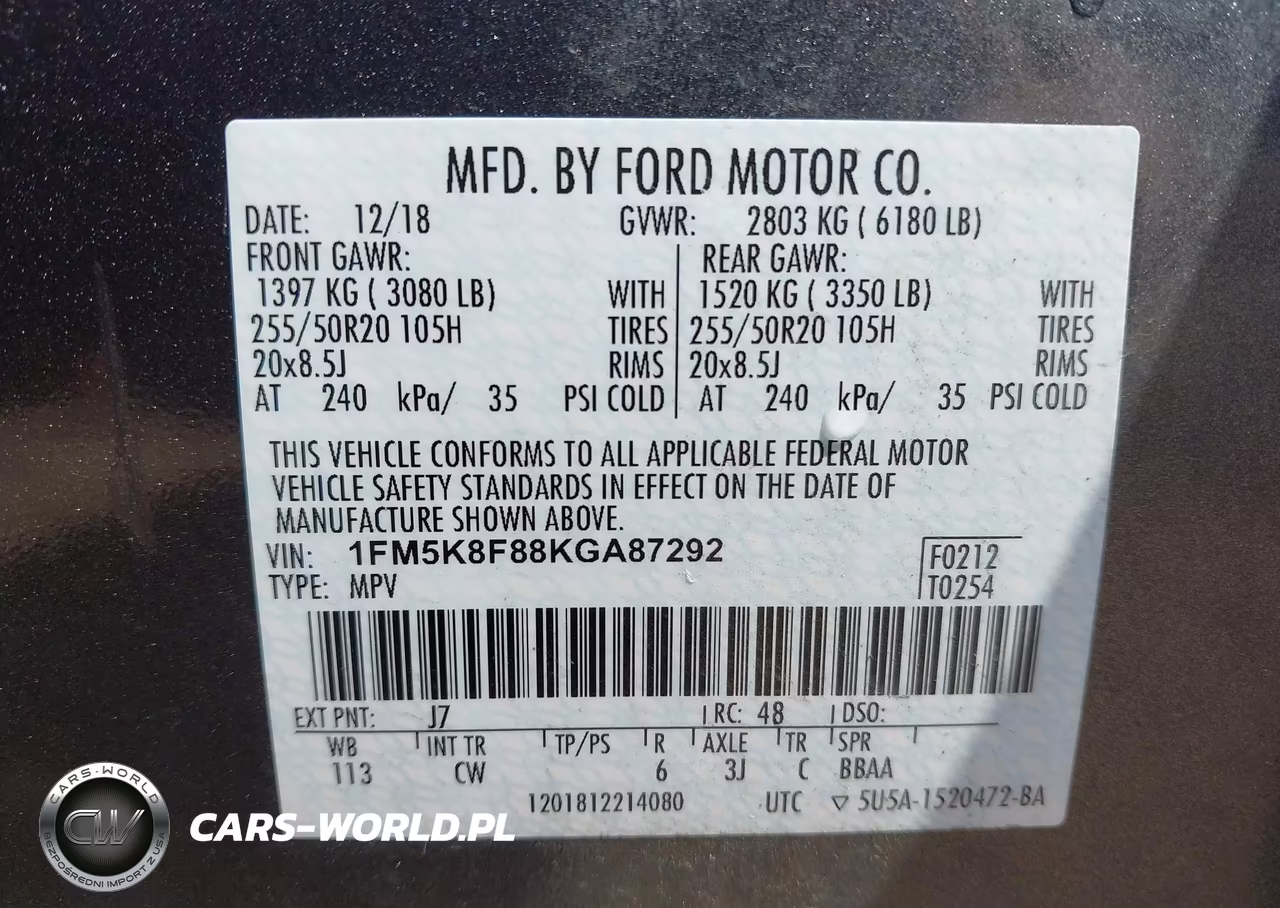 2019 Ford Explorer Limited VIN:1FM5K8F88KGA87292 - 9