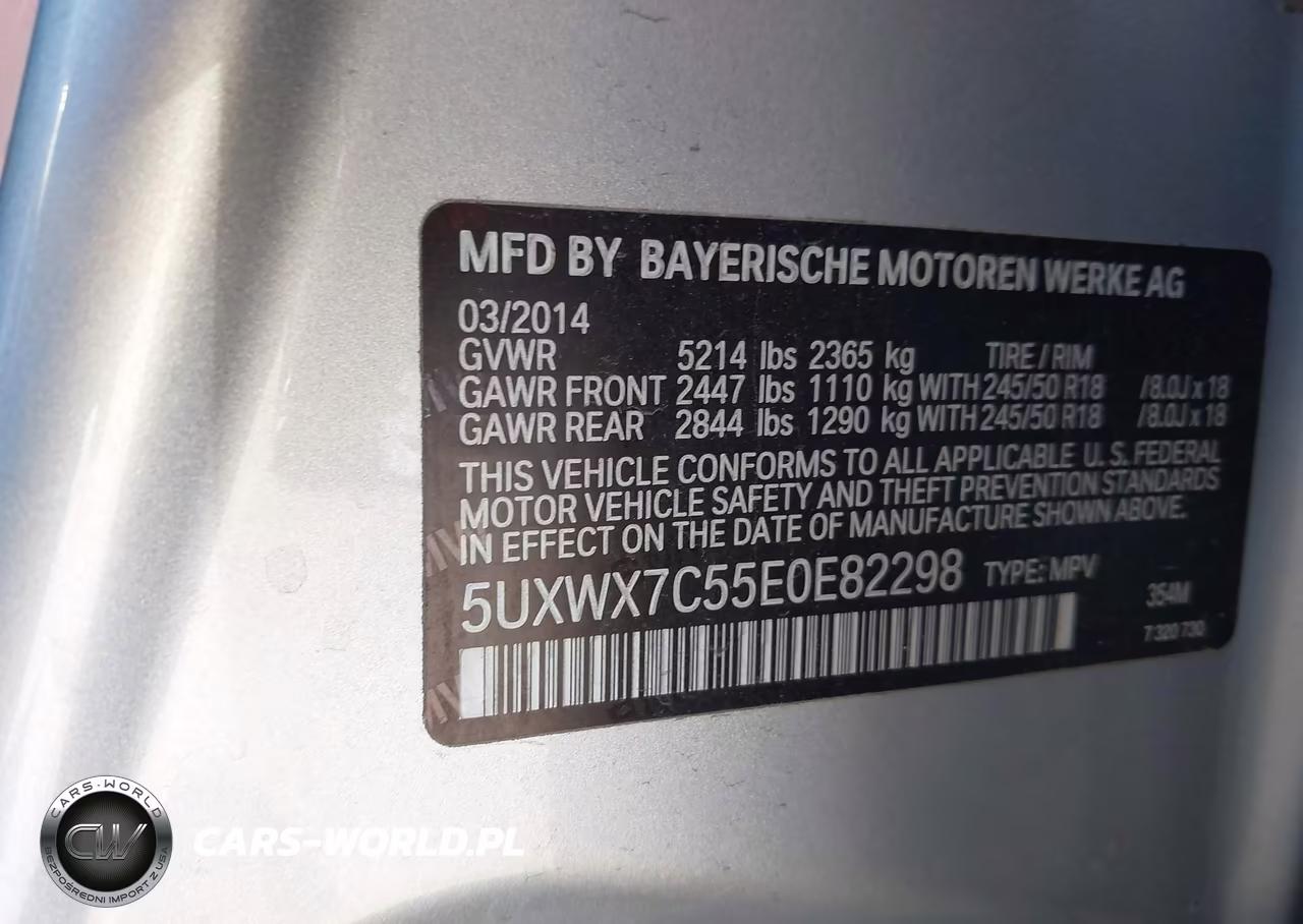 2014 BMW X3 xDrive35I VIN:5UXWX7C55E0E82298 - 9
