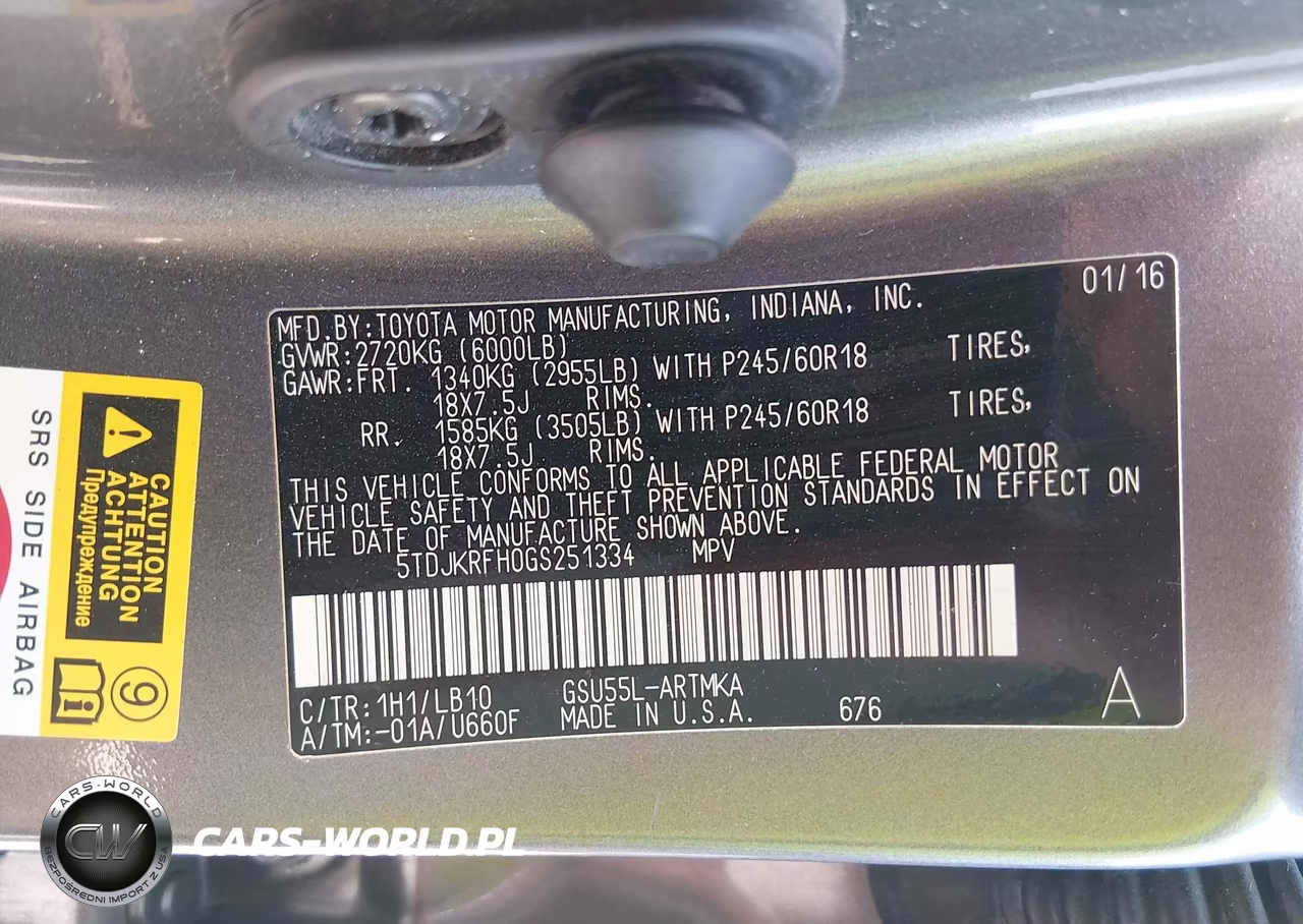 2016 Toyota Highlander Xle V6 VIN:5TDJKRFH0GS251334 - 9