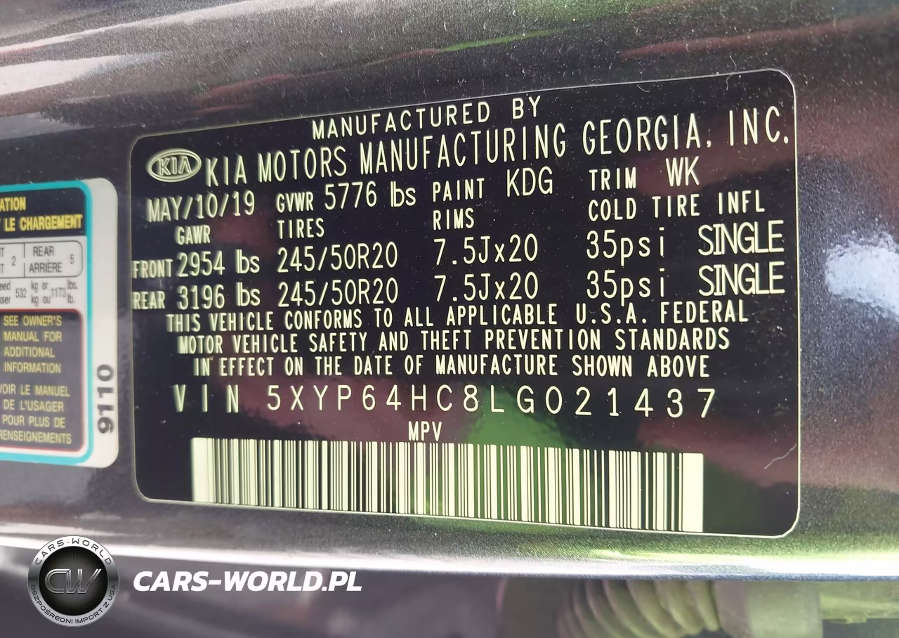2020 Kia Telluride S VIN:5XYP64HC8LG021437 - 9