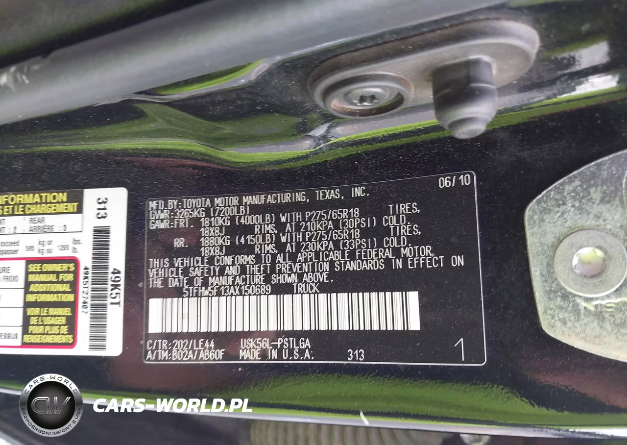 2010 Toyota Tundra Limited 5.7L V8 VIN:5TFHW5F13AX150689 - 9