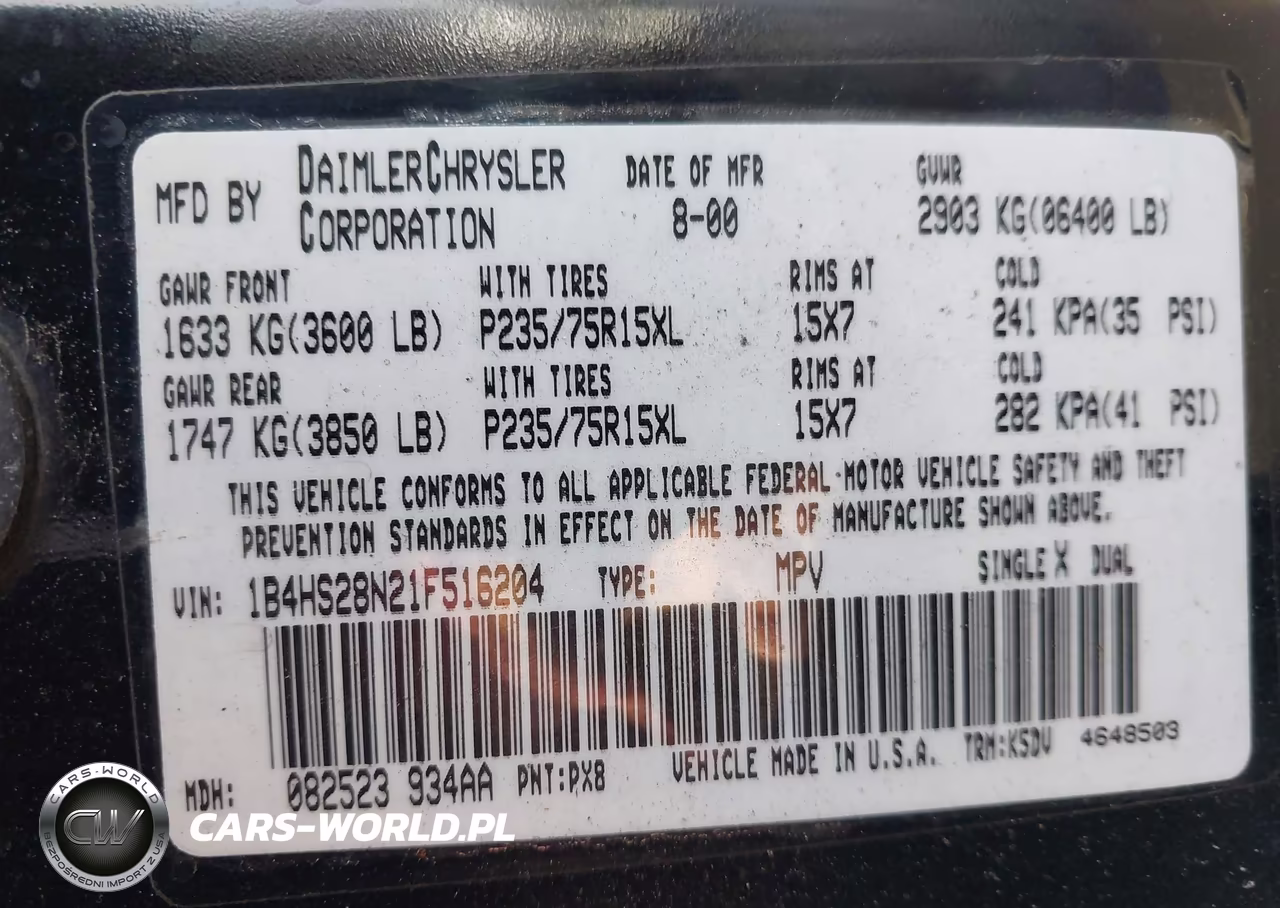 2000 Dodge Durango VIN:1B4HS28Z3YF121252 - 9