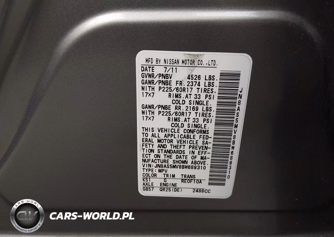 2011 Nissan Rogue Sv VIN:JN8AS5MV8BW689310 - 9