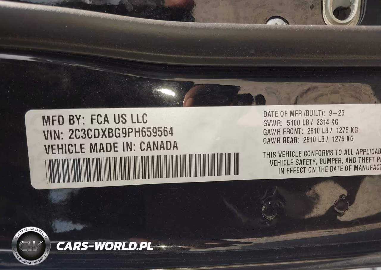 2023 Dodge Charger Sxt VIN:2C3CDXBG9PH659564 - 9