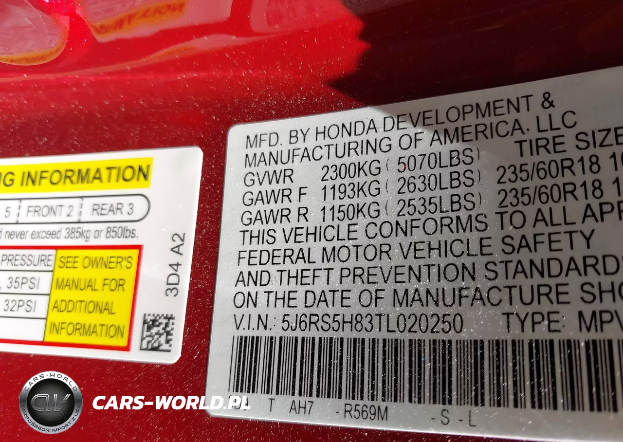 2026 Honda Cr-V Hybrid 2Wd Sport-L VIN:5J6RS5H83TL020250 - 9