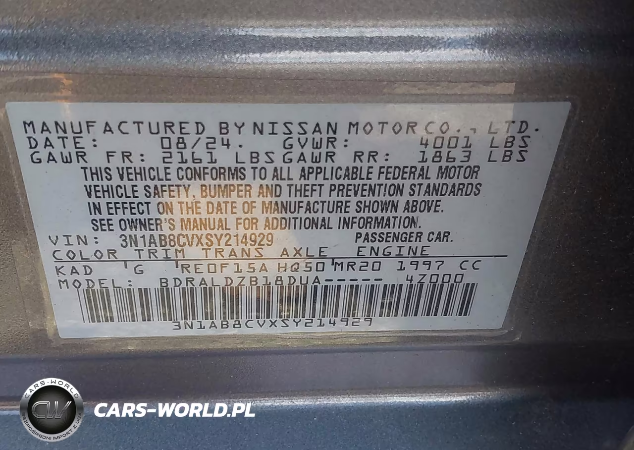 2025 Nissan Sentra Sv VIN:3N1AB8CVXSY214929 - 9