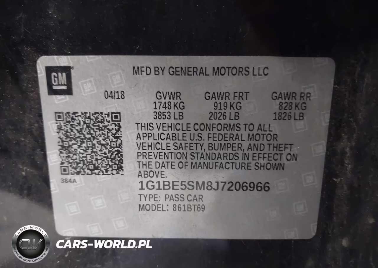 2018 Chevrolet Cruze Lt Auto VIN:1G1BE5SM8J7206966 - 9