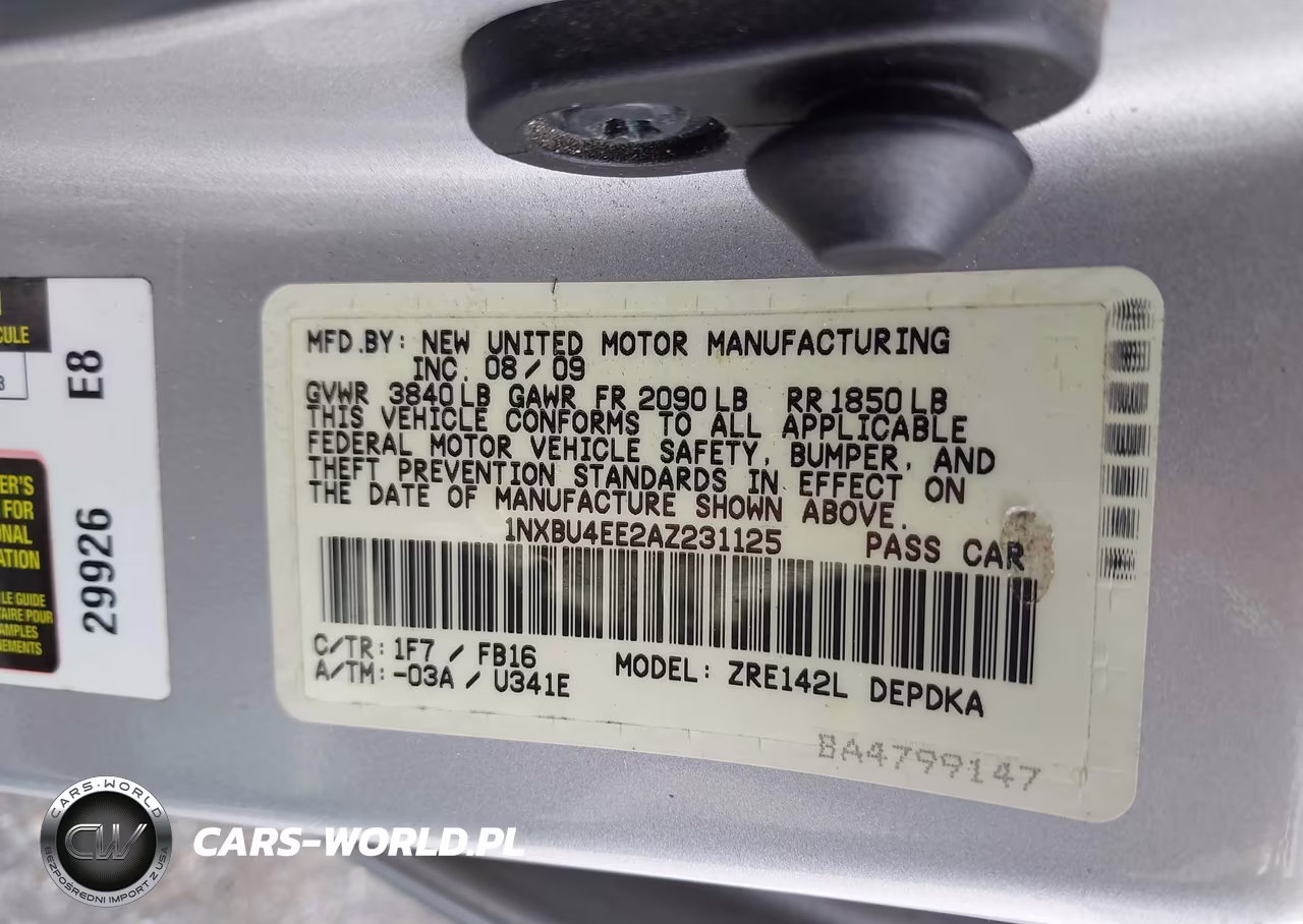 2010 Toyota Corolla VIN:1NXBU4EE2AZ231125 - 9