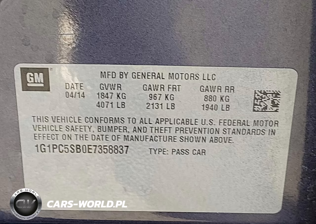 2014 Chevrolet Cruze 1Lt Auto VIN:1G1PC5SB0E7358837 - 9