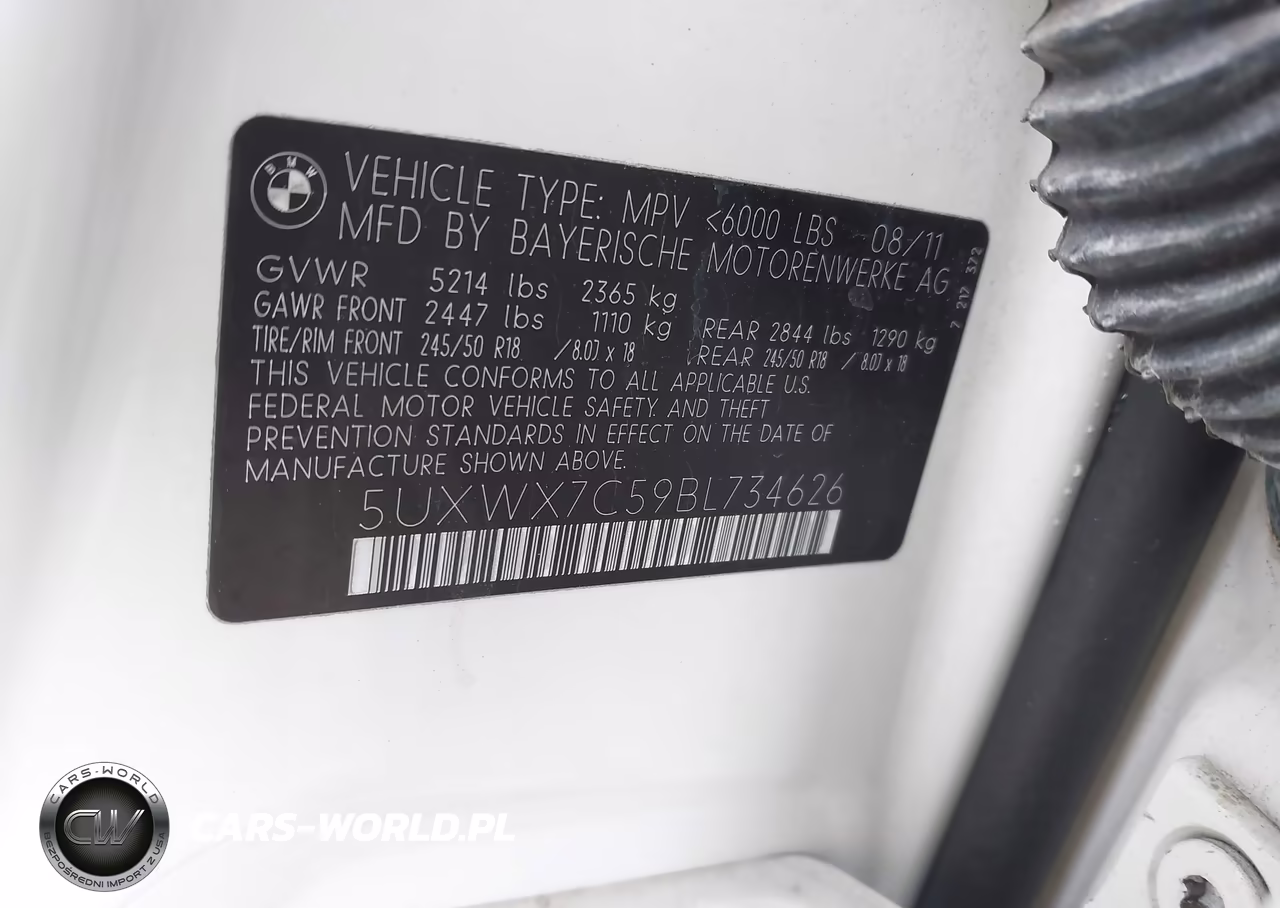 2011 BMW X3 xDrive35I VIN:5UXWX7C59BL734626 - 9