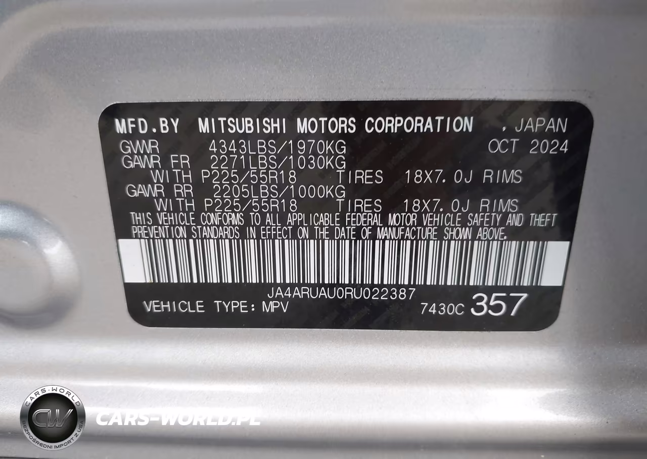 2024 Mitsubishi Outlander Sport 2.0 Es Awc VIN:JA4ARUAU0RU022387 - 9