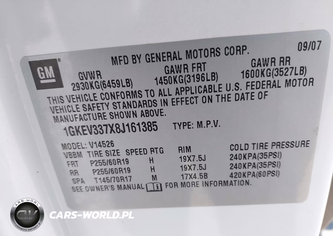 2008 GMC Acadia Slt-2 VIN:1GKEV337X8J161385 - 9