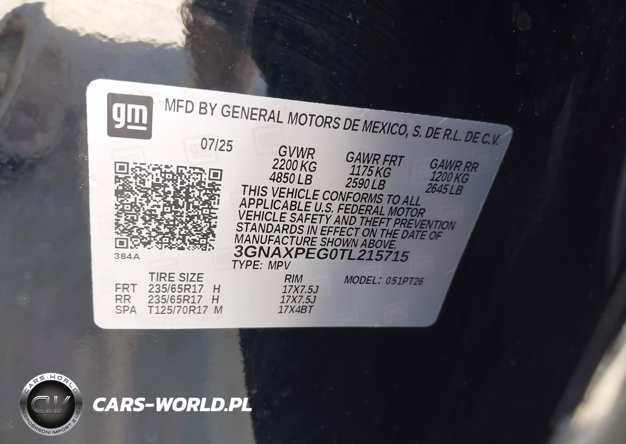 2026 Chevrolet Equinox Awd Lt VIN:3GNAXPEG0TL215715 - 9