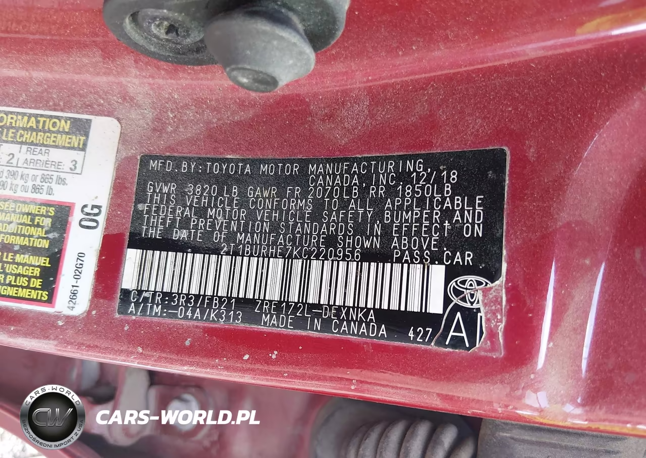 2019 Toyota Corolla Le VIN:2T1BURHE7KC220956 - 9