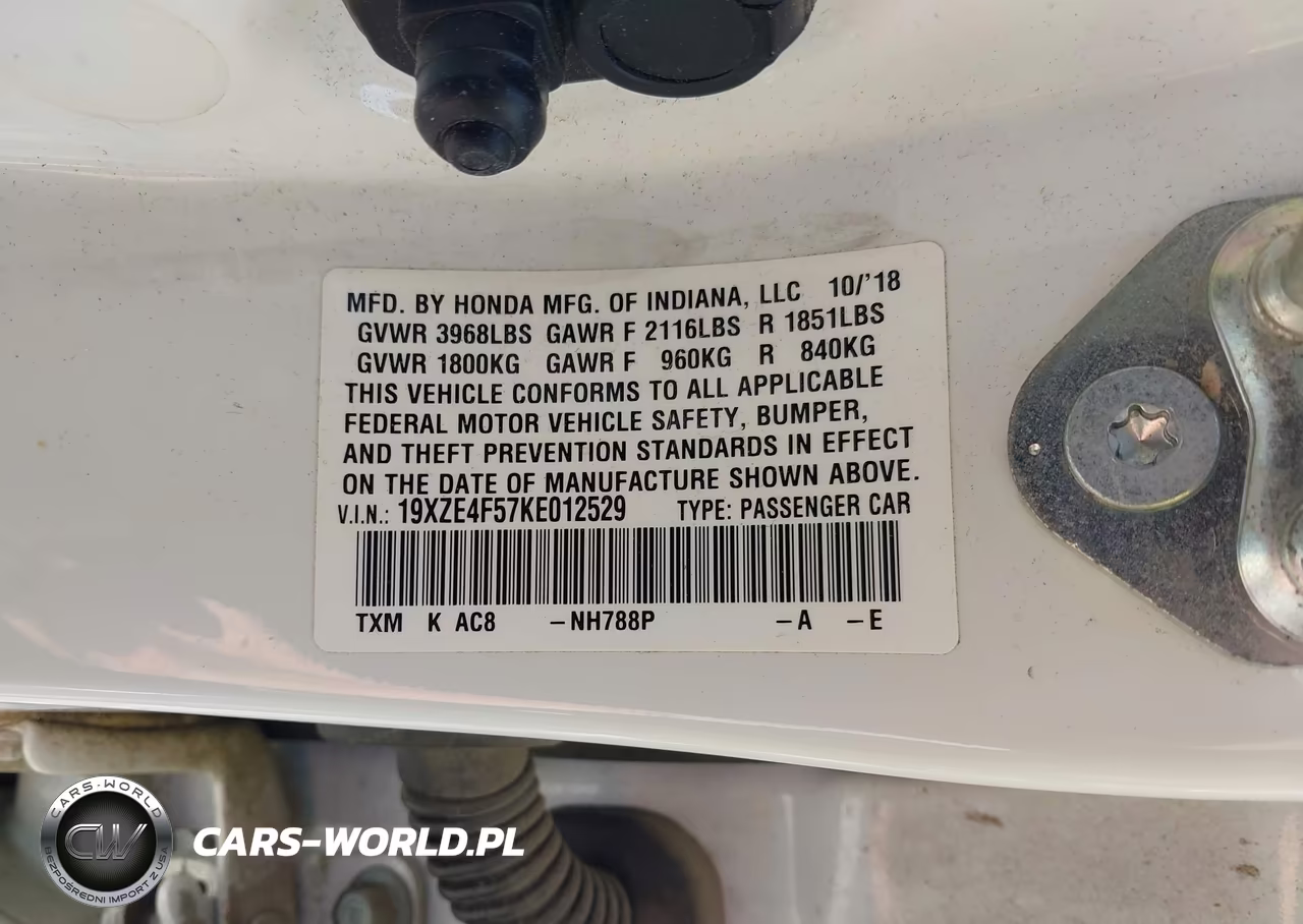 2019 Honda Insight Ex VIN:19XZE4F57KE012529 - 9