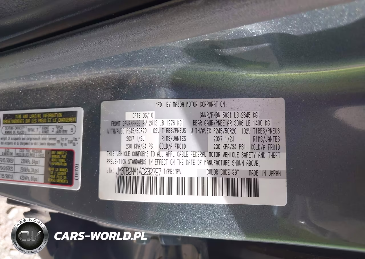 2010 Mazda Cx-9 Grand Touring VIN:JM3TB2MA1A0232797 - 9