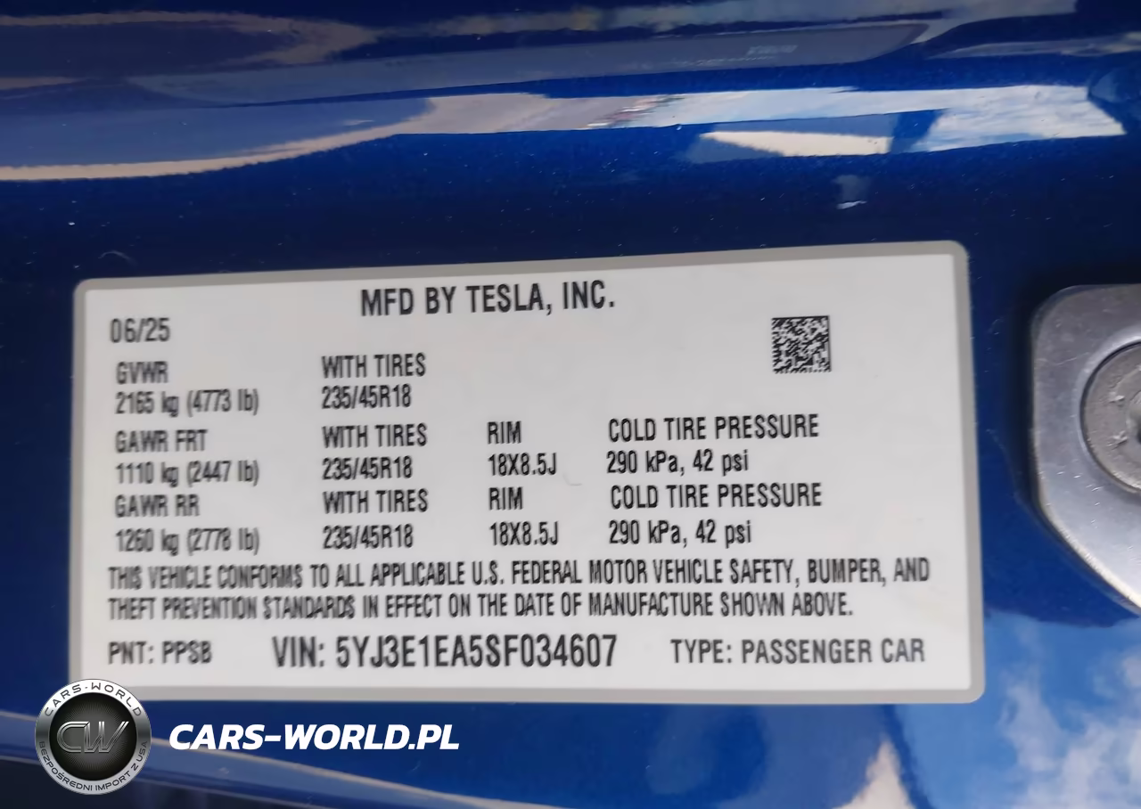 2025 Tesla Model 3 Long Range Rear-Wheel Drive-Standard Rear-Wheel Drive VIN:5YJ3E1EA5SF034607 - 9