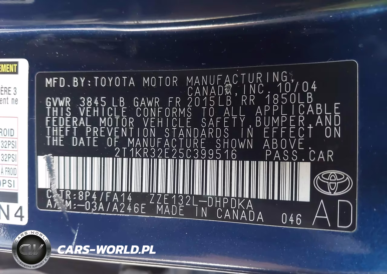 2005 Toyota Matrix VIN:2T1KR32E25C399516 - 9