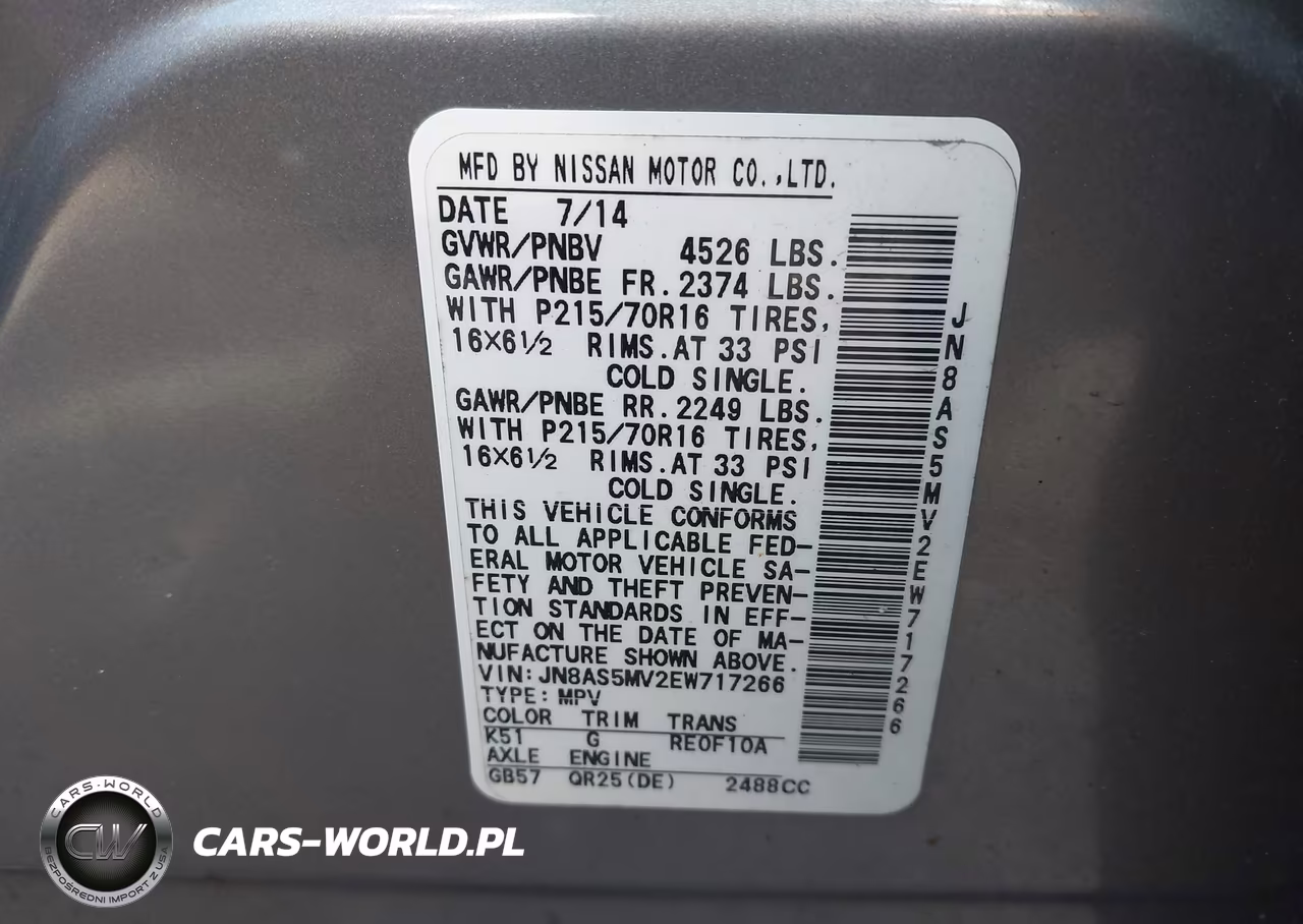 2014 Nissan Rogue Select S VIN:JN8AS5MV2EW717266 - 9